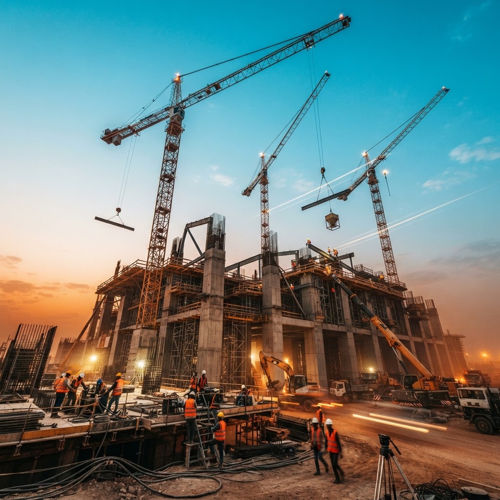 Hard hats. Heavy steel. Honest labor.
